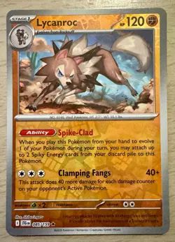 Pokemon TCG Lycanroc 085/159 Journey Together Reverse Holo Rare Card - Image 1