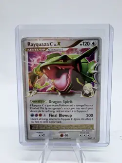 Rayquaza C LV.X DP47 Diamond & Pearl Black Star Promo Holo Pokemon Card DMG - Image 1