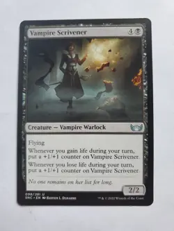 MTG Magic The Gathering Card Vampire Scrivener Creature Vampire Warlock Black - Image 1