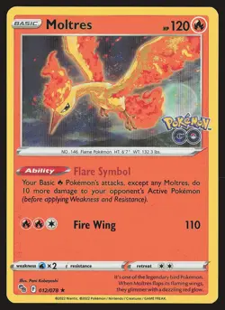 Pokemon GO Moltres #012/078 Holo Rare Pokemon Card - Image 1