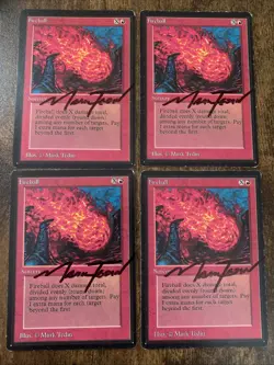 Magic The Gathering MTG Beta Fireball LEB Auto Mark Tedin X 4 x4 - Image 1