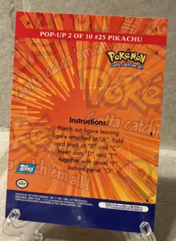 Topps Pokemon Pop up Pikachu Card 2 of 10 - Image 2