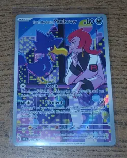 Team Rocket's Murkrow 200/182 Illustration Rare Destined Rivals Pokemon NM - Image 1