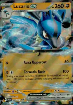 Lucario ex 051/131 Double Rare Prismatic Evolutions Pokemon NM - Image 1