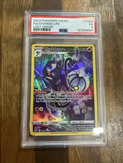Graded PSA 5 2022 Pokemon SWSH FA/ Chandelure Lost Origin #TG04 - Image 1