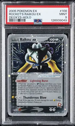 2005 POKEMON EX DEOXYS #108 ROCKET'S RAIKOU EX-HOLO PSA 9 - Image 1