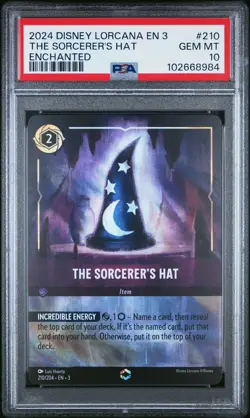 2024 DISNEY LORCANA EN 3-INTO THE INKLANDS ENCHANTED THE SORCERER'S HAT PSA 10 - Image 1