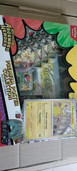 Pokemon Ascended Heroes Premium Poster Collection Mega Lucario + Pikachu Promo - Image 1