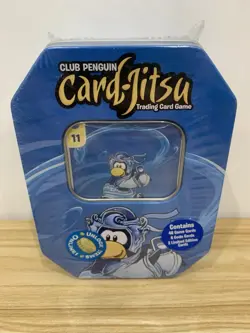 Disney Topps Club Penguin Card Jitsu Water Tin SEALED Good Condition - Image 1