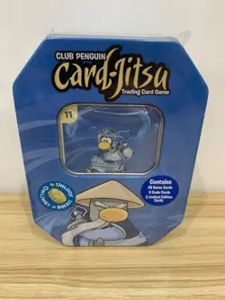 Disney Topps Club Penguin Card Jitsu Water Sensei Tin SEALED See Photos - Image 1