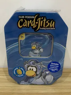 Disney Topps Club Penguin Card Jitsu Water Tin SEALED See Photos - Image 1