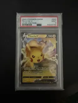 Pokemon Pikachu V 043/185 Vivid Voltage Ultra Rare Holo 190 HP English PSA 9 - Image 1