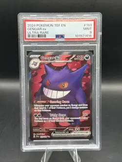 2024 POKEMON TEF EN-TEMPORAL FORCES ULTRA RARE #193 GENGAR EX 193/162 MINT PSA 9 - Image 1