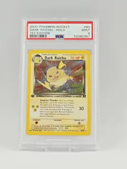 2000 POKEMON ROCKET 1ST EDITION #83 DARK RAICHU-HOLO PSA 9 - Image 1