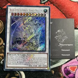 YuGiOh Blue-Eyes Ultimate Spirit Dragon 25LP Emblazoned Secret Rare WC 2025 - Image 1
