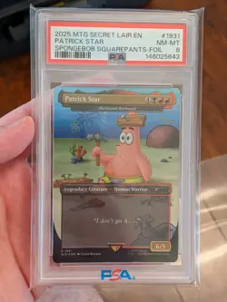 2025 MTG Secret Lair Drop Patrick Star Warbeard Foil PSA 8 NM-MT - Image 1