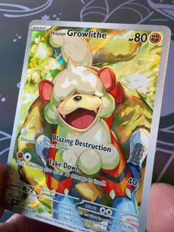 Hisuian Growlithe - 181/167 - Twilight Masquerade - Pokemon Illustration Rare NM - Image 4