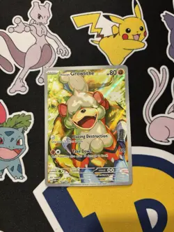 Pokemon Card Hisuian Growlithe 181/167 Twilight Masquerade Illustration Rare NM - Image 1