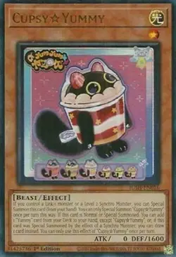 *** CUPSY ☆ YUMMY *** ULTRA RARE 1ST EDITION JUSH-EN016 (NM) CUPSYYUMMY YUGIOH! - Image 1