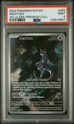 2023 POKEMON SVP EN-SV BLACK STAR PROMO 151 ULTRA-PREM COLL #052 MEWTWO PSA 9 - Image 1