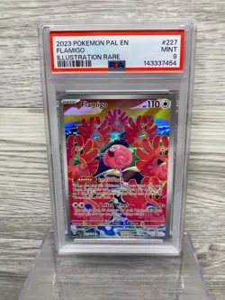 PSA 9 Flamigo 227 Illustration Rare 2023 Pokemon Pal EN Paldea Evolved Flamingo - Image 1