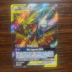 Moltres Zapdos Articuno GX TAG TEAM Full Art Holo SM210 300 HP Pokemon Card - Image 2