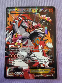 Team Magma’s Groudon EX 15/34 Double Crisis Full Art Pokemon Card MP/HP AUTH - Image 1