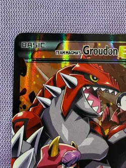 Team Magma’s Groudon EX 15/34 Double Crisis Full Art Pokemon Card MP/HP AUTH - Image 3
