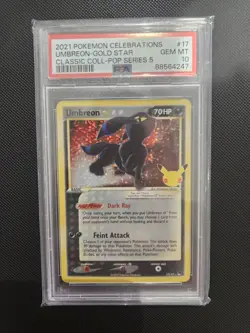 PSA 10 Umbreon Gold Star Pokemon SWSH Celebrations 17/17 Holo Rare Pop Series 5 - Image 1