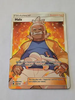 Hala - 143/145 - Pokemon Guardians Rising Sun & Moon Full Art Ultra Rare Card NM - Image 1