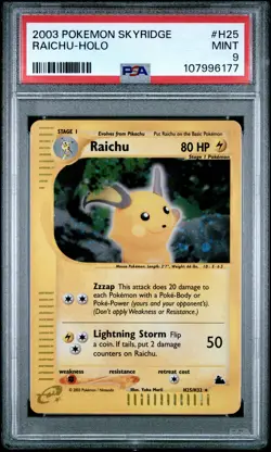 2003 POKEMON SKYRIDGE #H25 RAICHU-HOLO PSA 9 - Image 1