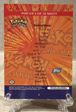 Mint 2000 Topps Pokemon TV Animation Edition Pop-Up Misty #4 Pop Rare Card - Image 3