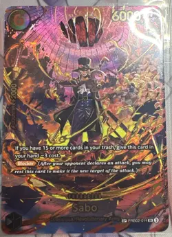 Bandai Sabo PRB02-014: Character SR Foil Blocker 6000 Power One Piece Card - Image 1