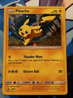 Pikachu Black Star Promo SM81 Rev Holo w/ Swirl Pokemon LP - Image 1
