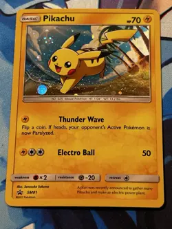 Pikachu Black Star Promo SM81 Rev Holo w/ Swirl Pokemon LP - Image 2