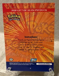 TOPPS POKEMON SERIES 3 PSYDUCK #07 POP UP CARD TV ANIMATION - Image 4