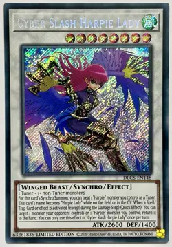 DLCS-EN148 Cyber Slash Harpie Lady - Secret Rare Limited Ed Near Mint YuGiOh - Image 1