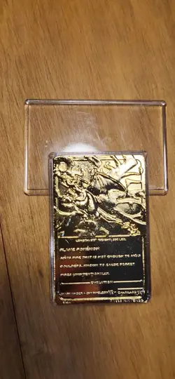 1999 BK Pokemon 23K Gold Plated Charizard with Authenticity Card Box Ball Case - Image 2