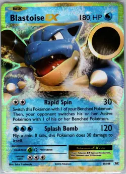 Blastoise EX 21/108 XY - Evolutions - Pokemon Card - NM - Image 1