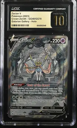 Pokemon Zacian V Crown Zenith Galarian Gallery Full Art #GG48 CGC 10 Pristine - Image 1