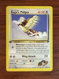 Koga's Pidgey 49/132 1st Edition Pokemon Gym Challenge - Image 1