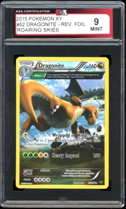 2015 Pokemon Roaring Skies #52 Dragonite Reverse Holo KSA 9 Mint - Image 1