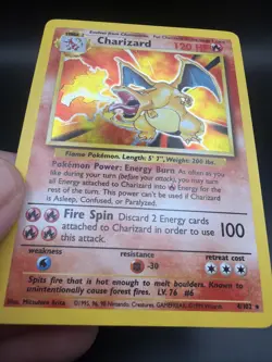 Pokemon TCG Charizard Base Set Holo Unlimited Rare - Image 2