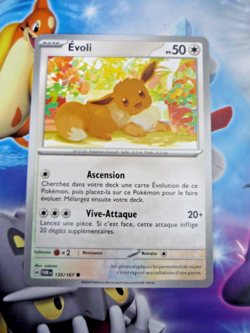 POKEMON MASCARADE CREPUSCULAIRE CARD CARTE EVOLI 135/167 FR TWM NM - Image 1