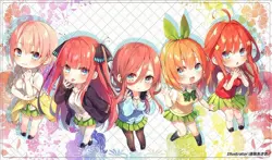 The Quintessential Quintuplets Itsuki Nino Miku Nakano doujin Card Game Playmat - Image 1