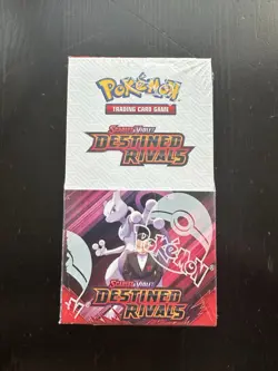 Pokemon TCG Destined Rivals Half Booster Box 18 Packs Sealed - Shrink Wrap Tear - Image 1