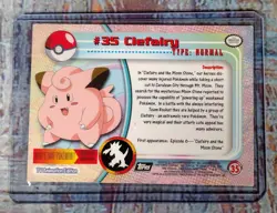 Topps Pokemon Card #35 CLEFAIRY TV Animation Edition 1998 - Image 4