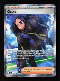 Geeta 218/197 Ultra Rare Obsidian Flames Pokemon Near Mint - Image 1