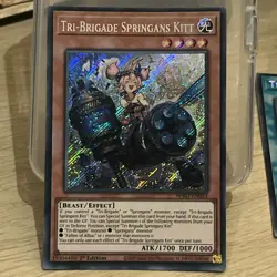 BPRO-EN025 Tri-Brigade Springans Kitt Secret Rare 1st Edition YuGiOh - Image 1
