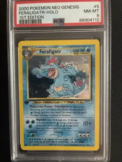 Feraligatr 5/111 Neo Genesis Holo 1st Edition PSA 8 - Swirl Pokemon Card - Image 1